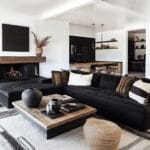 Modern black and white living room